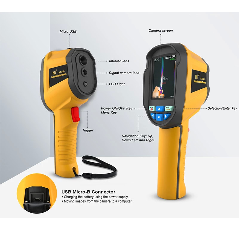 Portable Infrared Thermal Imager & Visible Camera with 3600 Pixel IR Resolution