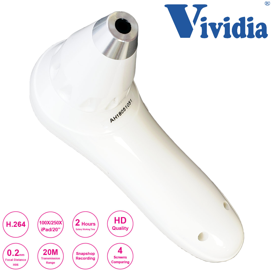 Vividia H06 WiFi Wireless Portable Hair Scalp Skin Microscope for iPad  iPhone Android Devices with 250x Lens