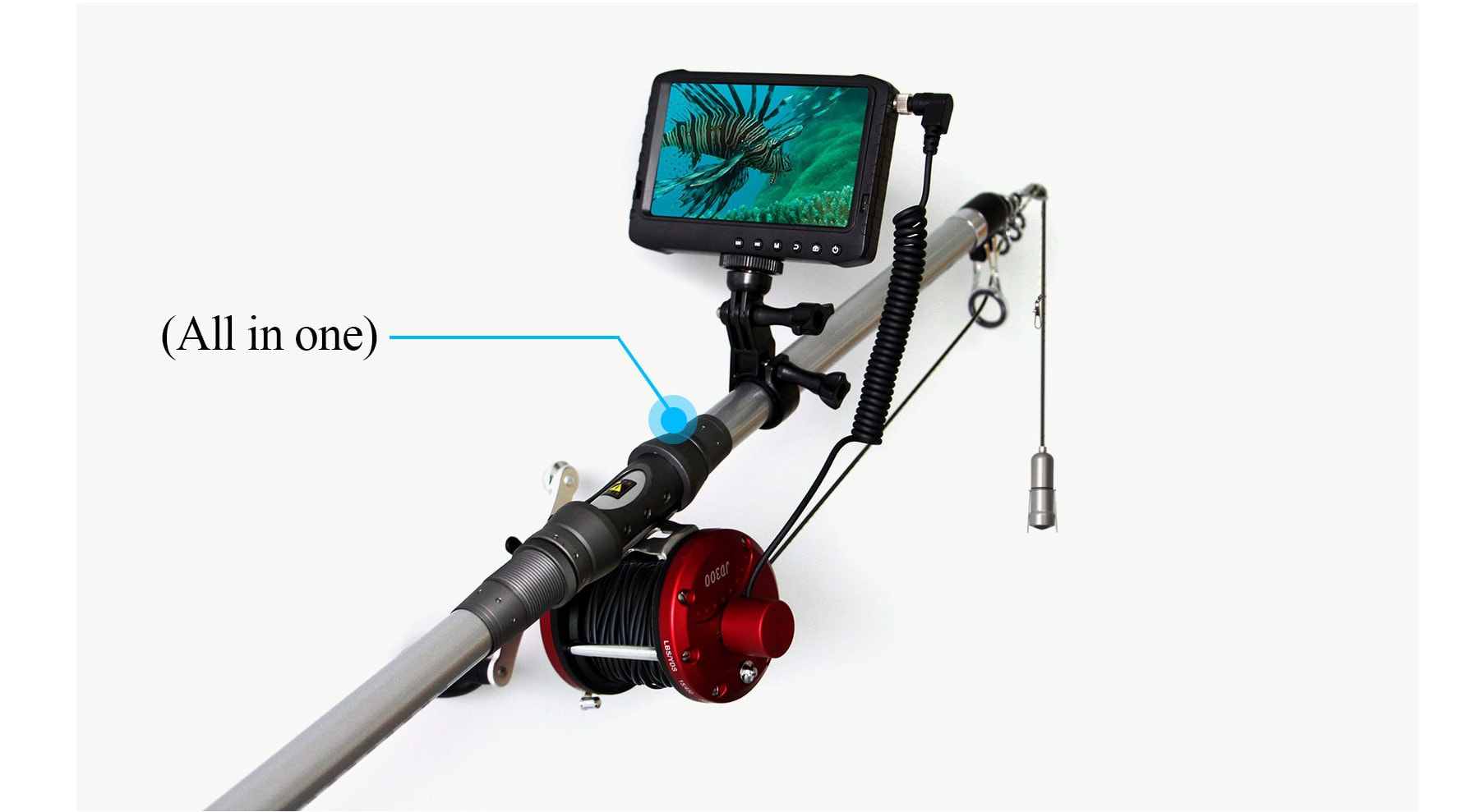 Vividia FP-420 all-in-one fishing rod with 2MP underwater camera and 5 LCD  monitor
